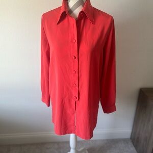 Women's Red Button-Up Blouse